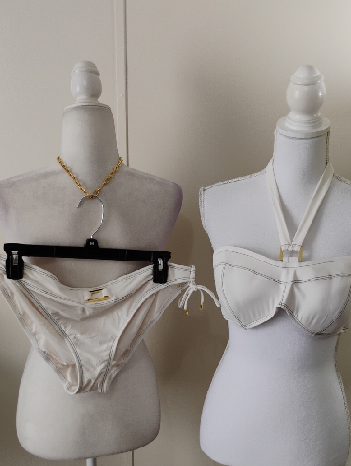 New Bleu Rod Beattie Cream Halter & Tie-Side Bikini Set